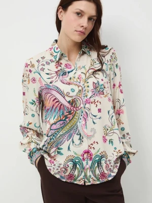 Medicine koszula damska kolor kremowy regular z kołnierzykiem klasycznym