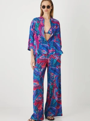 Medicine koszula damska kolor multicolor relaxed z kołnierzykiem klasycznym