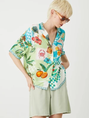 Medicine koszula damska kolor multicolor relaxed z kołnierzykiem klasycznym