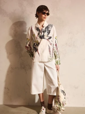 Medicine koszula damska z dodatkiem lnu