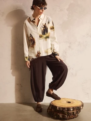 Medicine koszula damska z dodatkiem lnu