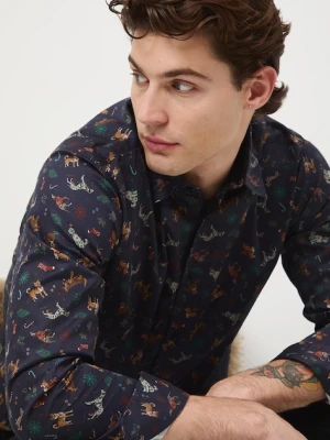 Medicine koszula męska kolor multicolor regular z kołnierzykiem klasycznym