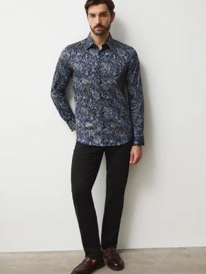 Medicine koszula męska kolor multicolor slim z kołnierzykiem klasycznym