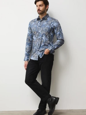Medicine koszula męska kolor multicolor slim z kołnierzykiem klasycznym