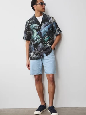 Medicine koszula męska z dodatkiem lnu