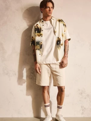 Medicine koszula męska z dodatkiem lnu