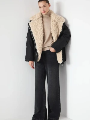 Medicine kurtka biker kolor czarny zimowa oversize