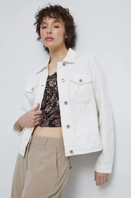Medicine kurtka jeansowa damska kolor biały przejściowa