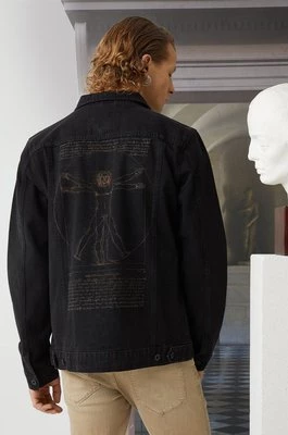 Medicine kurtka jeansowa męska kolor czarny przejściowa
