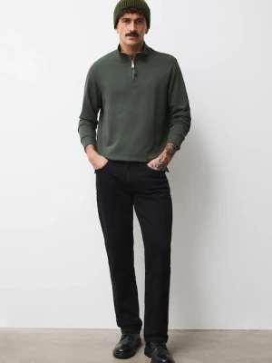 Medicine longsleeve bawełniany kolor zielony gładki