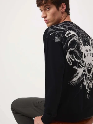 Medicine longsleeve bawełniany męski kolor czarny z nadrukiem