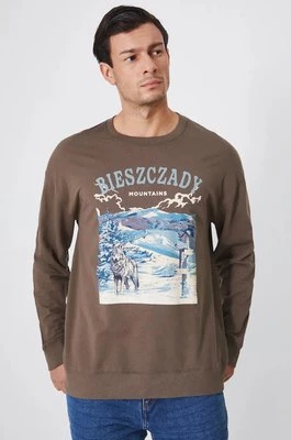 Medicine longsleeve kolor brązowy z nadrukiem