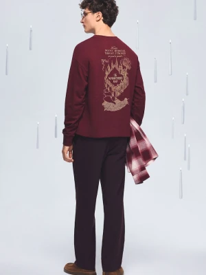 Medicine longsleeve męski bawełniany bordowy