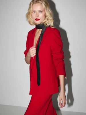 Medicine marynarka damska kolor czerwony jednorzędowa gładka