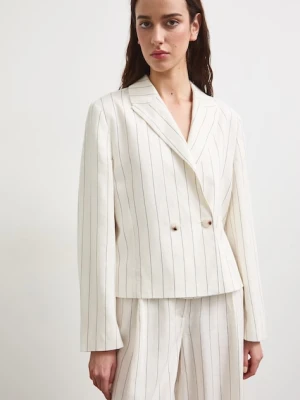 Medicine marynarka dwurzędowa damska z dodatkiem lnu