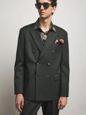 Medicine marynarka dwurzędowa męska z dodatkiem wełny