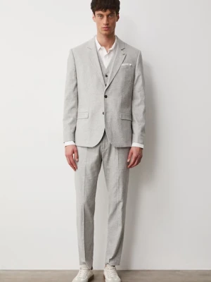 Medicine marynarka jednorzędowa męska z domieszką lnu