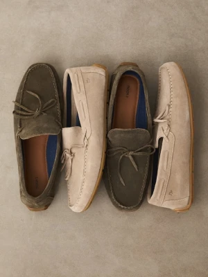 Medicine mokasyny męskie zamszowe