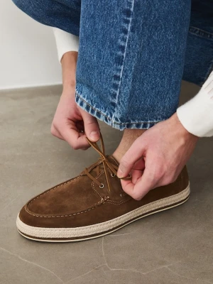 Medicine mokasyny męskie zamszowe