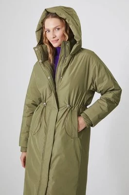 Medicine parka damska kolor zielony oversize