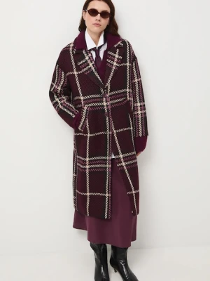 Medicine płaszcz damski kolor bordowy