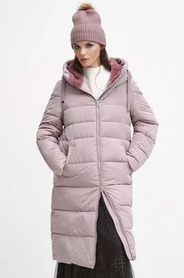 Medicine płaszcz damski kolor różowy zimowy