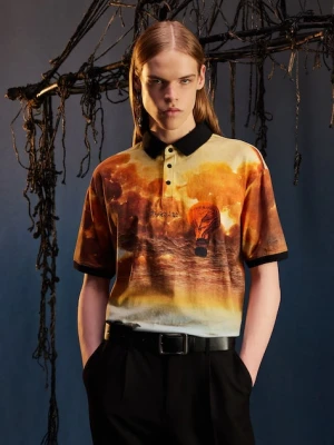 Medicine polo męskie kolor multicolor wzorzyste