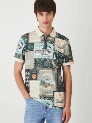 Medicine polo męskie kolor multicolor wzorzysty