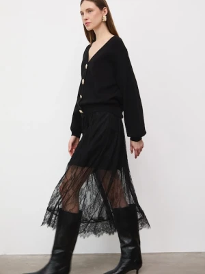 Medicine spódnica kolor czarny maxi rozkloszowana