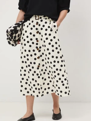 Medicine spódnica trapezowa z dodatkiem lnu