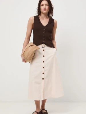 Medicine spódnica trapezowa z dodatkiem lnu