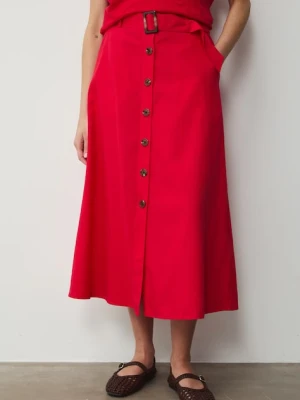 Medicine spódnica trapezowa z dodatkiem lnu