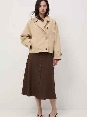 Medicine spódnica trapezowa z dodatkiem lnu