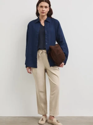 Medicine spodnie chinos damskie z lnem