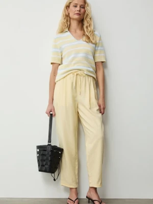 Medicine spodnie chinos damskie z lnem