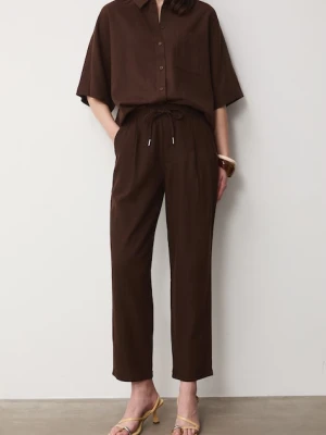 Medicine spodnie chinos damskie z lnem