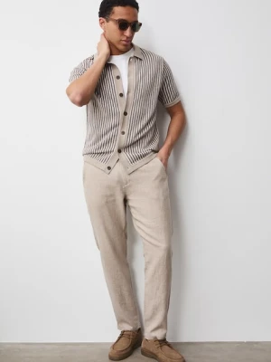 Medicine spodnie chinos męskie z lnem