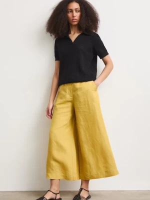 Medicine spodnie culottes damskie z dodatkiem lnu
