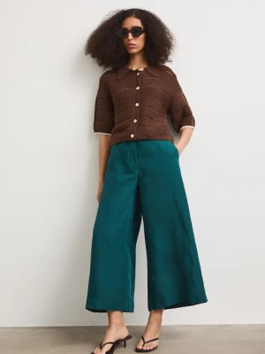 Medicine spodnie culottes damskie z dodatkiem lnu