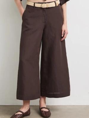 Medicine spodnie culottes damskie z dodatkiem lnu