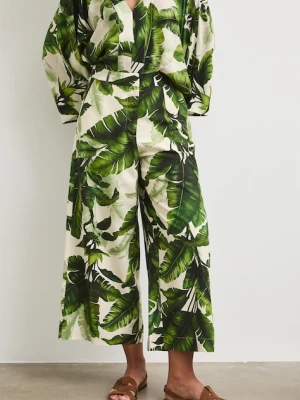 Medicine spodnie culottes damskie z dodatkiem lnu