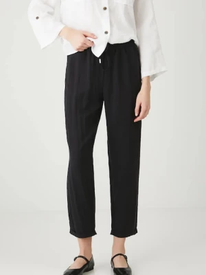 Medicine spodnie damskie kolor czarny fason chinos medium waist