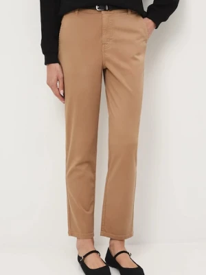 Medicine spodnie damskie kolor czarny fason chinos medium waist