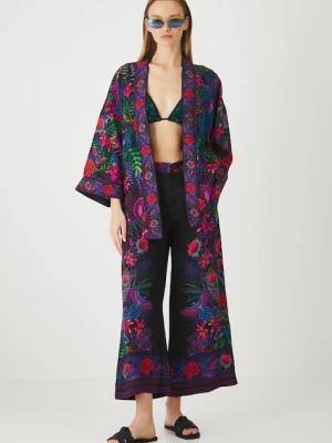 Medicine spodnie damskie kolor czarny fason culottes medium waist