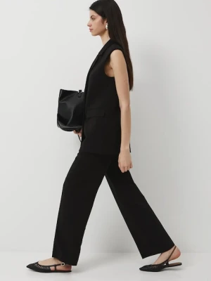 Medicine spodnie damskie kolor czarny szerokie high waist