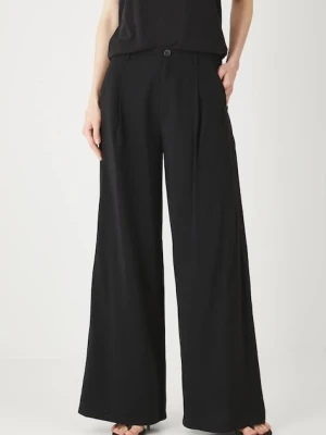 Medicine spodnie damskie kolor czarny szerokie medium waist