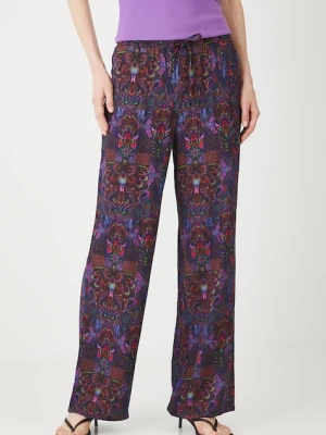 Medicine spodnie damskie kolor multicolor szerokie medium waist