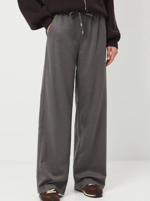 Medicine spodnie damskie kolor szary szerokie medium waist