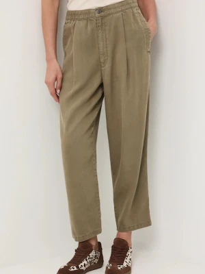 Medicine spodnie damskie kolor zielony szerokie medium waist