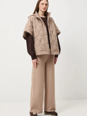 Medicine spodnie dresowe damskie kolor beżowy melanżowe